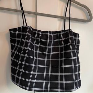 Black and white plaid tank top